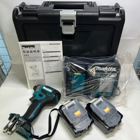  MAKITA マキタ 充電式インパクトドライバ 18V 6Ah バッテリ2本 充電器 ケース付 TD173DRGX ブルー 未使用品