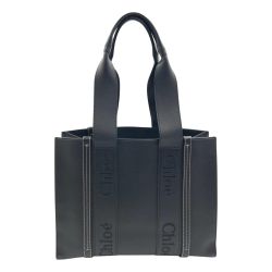 〇〇 Chloe クロエ Woody ウッディ ミディアム トートバッグ  CHC23US383 I60 001 ブラック Bランク