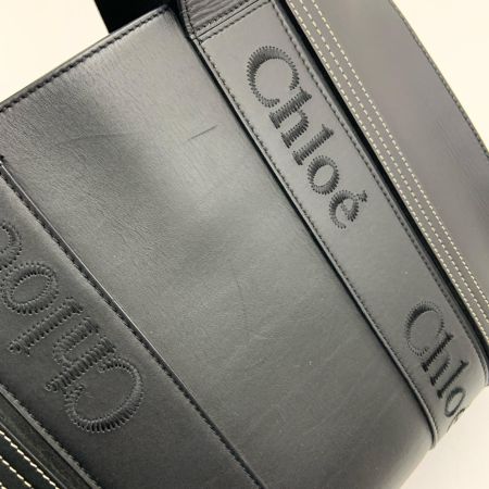  Chloe クロエ Woody ウッディ ミディアム トートバッグ  CHC23US383 I60 001 ブラック