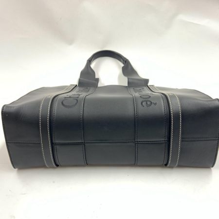  Chloe クロエ Woody ウッディ ミディアム トートバッグ  CHC23US383 I60 001 ブラック