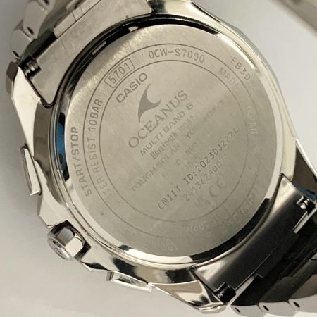  CASIO カシオ OCEANUS オシアナス マンタ シリーズ メンズ ソーラー 電波 クォーツ 腕時計 0CW-S7000 シルバー  x ブラック