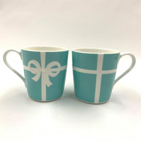  Tiffany & Co. ティファニー ブルーボウマグ ブルー リボン ペア マグカップ  未使用