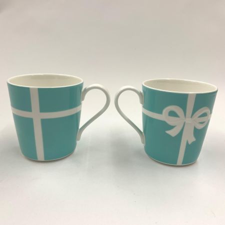  Tiffany & Co. ティファニー ブルーボウマグ ブルー リボン ペア マグカップ  未使用