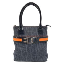 〇〇 Christian Dior クリスチャンディオール フライトライン トートバッグ レディース バッグ ネイビー x オレンジ Cランク