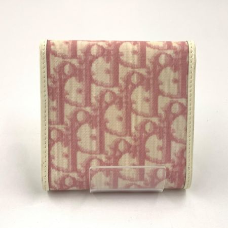  Christian Dior クリスチャンディオール トロッター 三つ折り財布  ピンク