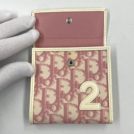  Christian Dior クリスチャンディオール トロッター 三つ折り財布  ピンク