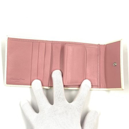  Christian Dior クリスチャンディオール トロッター 三つ折り財布  ピンク