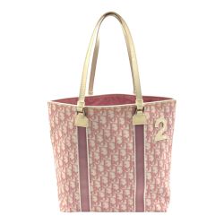 〇〇 Christian Dior クリスチャンディオール トロッター トートバッグ ショルダーバッグ ピンク Cランク