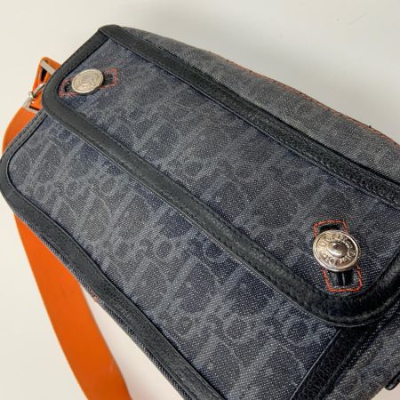  Christian Dior クリスチャンディオール フライトライン トロッター デニム ワンショルダーバッグ ネイビー x オレンジ 現状渡し