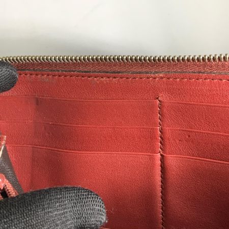  GUCCI グッチ GG シマ ラウンドファスナー 長財布 212110-0416 レッド