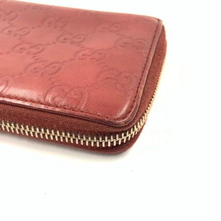  GUCCI グッチ GG シマ ラウンドファスナー 長財布 212110-0416 レッド