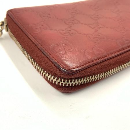  GUCCI グッチ GG シマ ラウンドファスナー 長財布 212110-0416 レッド