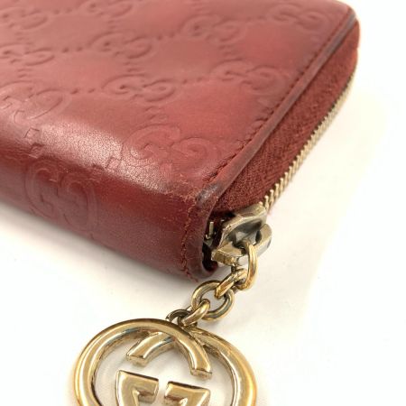  GUCCI グッチ GG シマ ラウンドファスナー 長財布 212110-0416 レッド
