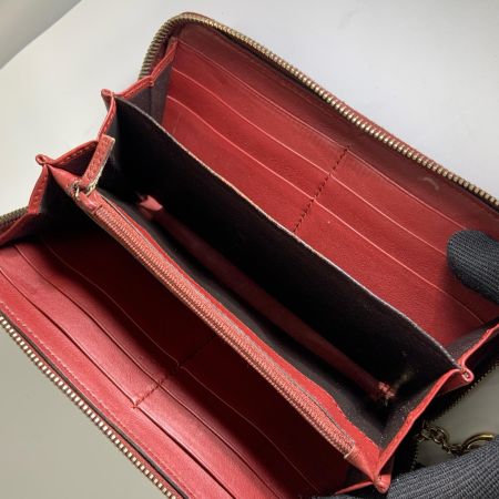  GUCCI グッチ GG シマ ラウンドファスナー 長財布 212110-0416 レッド