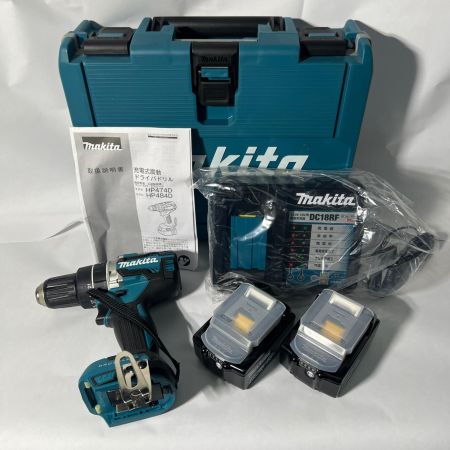  MAKITA マキタ マキタ 18V 充電式震動ドライバードリル 充電器 充電池2個 ケース付 HP484D ブルー 未使用品