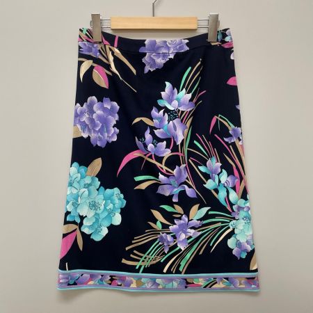 LEONARD レオナール レディース セットアップ スカート 花柄 size38 0139225 ネイビー