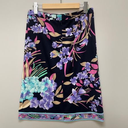 LEONARD レオナール レディース セットアップ スカート 花柄 size38 0139225 ネイビー