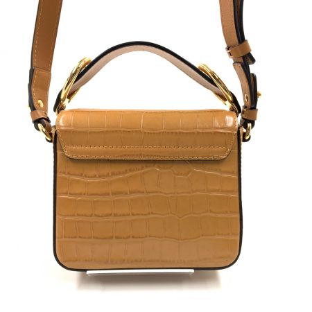  Chloe クロエ クロエシー ミニバッグ ハンドバッグ 2way ショルダーバッグ クロコ型押し ブラウン