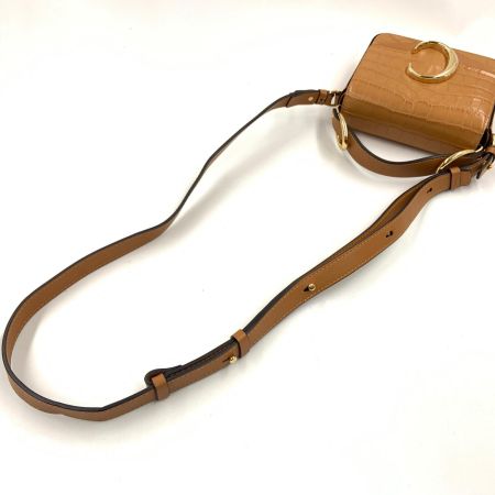  Chloe クロエ クロエシー ミニバッグ ハンドバッグ 2way ショルダーバッグ クロコ型押し ブラウン