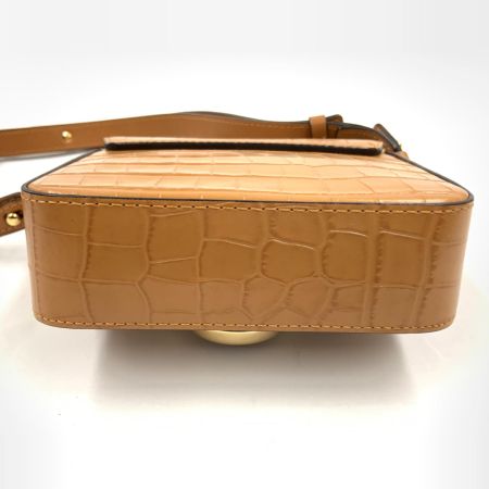  Chloe クロエ クロエシー ミニバッグ ハンドバッグ 2way ショルダーバッグ クロコ型押し ブラウン