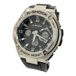〇〇 CASIO カシオ G-SHOCK Gショック Gスチール タフ ソーラー電波クォーツ GST-W110-1A シルバー x ブラック Bランク