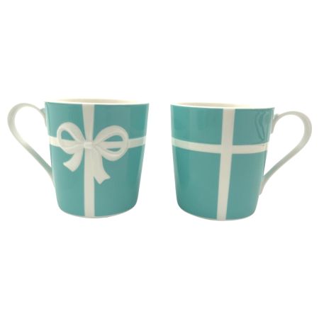  Tiffany & Co. ティファニー ブルーボウマグ ブルー リボン ペア マグカップ  未使用