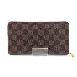 〇〇 LOUIS VUITTON ルイヴィトン ダミエ ポルトモネ ジップ ラウンドファスナー 長財布 N61728 ブラウン 現状渡し  Cランク