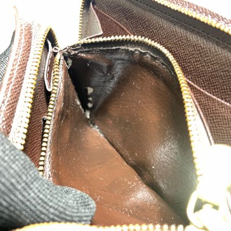  LOUIS VUITTON ルイヴィトン ダミエ ポルトモネ ジップ ラウンドファスナー 長財布 N61728 ブラウン 現状渡し 