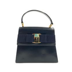 〇〇 Ferragamo フェラガモ ヴァラ リボン 2way ハンドバッグ  BW-215677 ブラック ショルダーストラップ欠品 Cランク