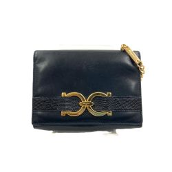 〇〇 Ferragamo フェラガモ ガンチーニ チェーン ショルダーバッグ AQ214732 ブラック 現状渡し ジャンク品 Dランク