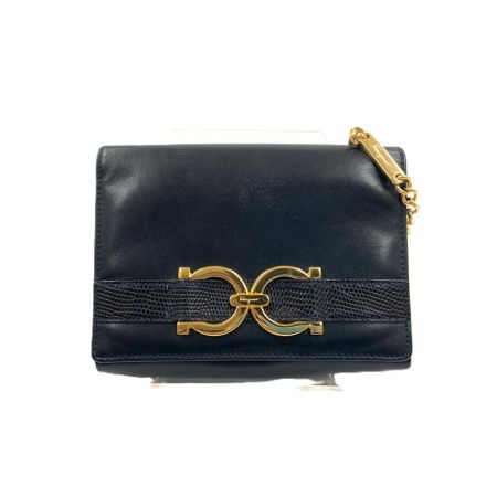  Ferragamo フェラガモ ガンチーニ チェーン ショルダーバッグ AQ214732 ブラック 現状渡し ジャンク品