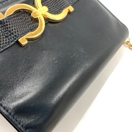 Ferragamo フェラガモ ガンチーニ チェーン ショルダーバッグ AQ214732 ブラック 現状渡し ジャンク品