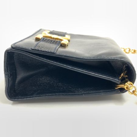 Ferragamo フェラガモ ガンチーニ チェーン ショルダーバッグ AQ214732 ブラック 現状渡し ジャンク品