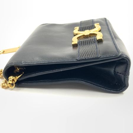  Ferragamo フェラガモ ガンチーニ チェーン ショルダーバッグ AQ214732 ブラック 現状渡し ジャンク品