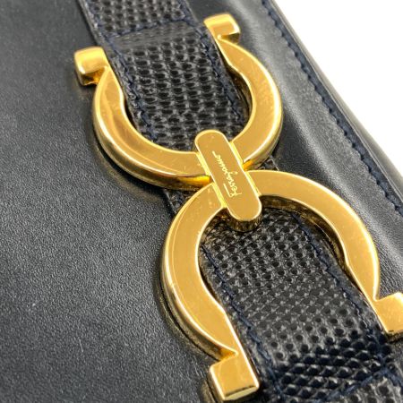  Ferragamo フェラガモ ガンチーニ チェーン ショルダーバッグ AQ214732 ブラック 現状渡し ジャンク品