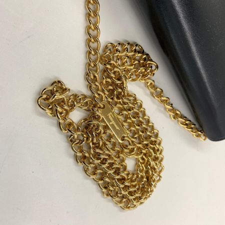  Ferragamo フェラガモ ガンチーニ チェーン ショルダーバッグ AQ214732 ブラック 現状渡し ジャンク品