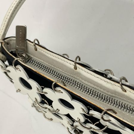  CELINE セリーヌ フラワー ミニポーチ ポシェット ホワイト x ブラック 現状渡し