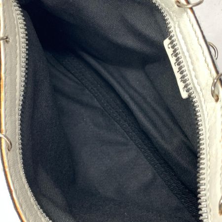 CELINE セリーヌ フラワー ミニポーチ ポシェット ホワイト x ブラック 現状渡し