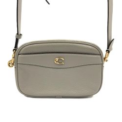 COACH コーチ レザー カメラバッグ ショルダーバッグ CC386 ライトグレー Bランク