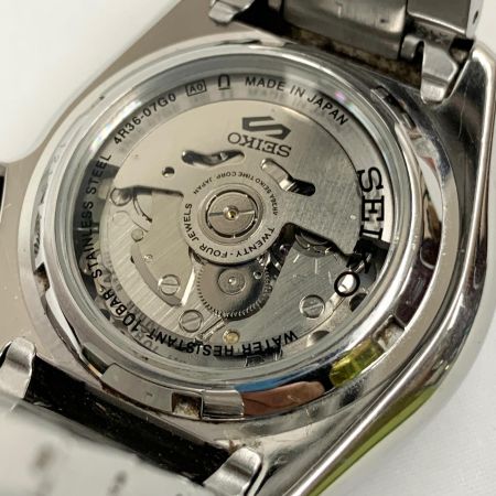  SEIKO セイコー 5スポーツ 裏スケルトン 自動巻き 腕時計 4R36-07GD シルバー x ブルー