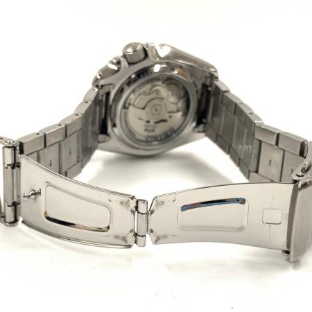  SEIKO セイコー 5スポーツ 裏スケルトン 自動巻き 腕時計 4R36-07GD シルバー x ブルー