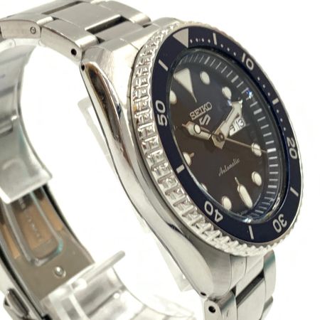  SEIKO セイコー 5スポーツ 裏スケルトン 自動巻き 腕時計 4R36-07GD シルバー x ブルー