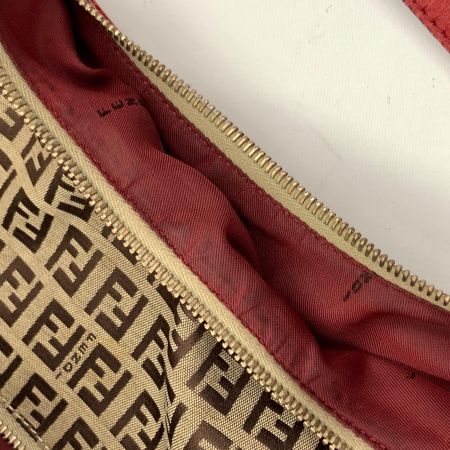  FENDI フェンディ ズッキーノ ワンショルダーバッグ バッグ  2370-BBR465-LXT-049 レッド x ベージュ 現状渡し