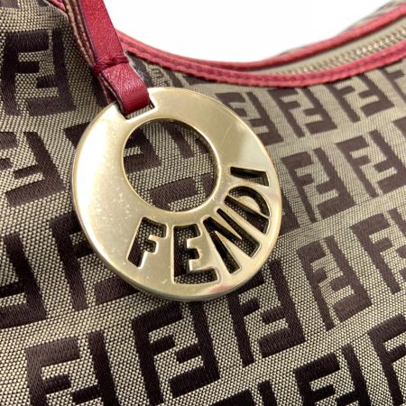 FENDI フェンディ ズッキーノ ワンショルダーバッグ バッグ  2370-BBR465-LXT-049 レッド x ベージュ 現状渡し