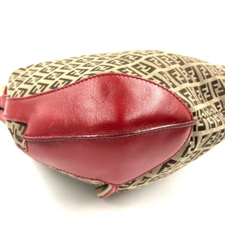  FENDI フェンディ ズッキーノ ワンショルダーバッグ バッグ  2370-BBR465-LXT-049 レッド x ベージュ 現状渡し