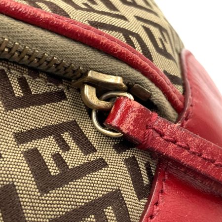  FENDI フェンディ ズッキーノ ワンショルダーバッグ バッグ  2370-BBR465-LXT-049 レッド x ベージュ 現状渡し