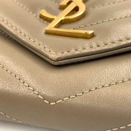 Yves Saint Laurent イブサンローラン カサンドラ マトラッセ ラージ フラップウォレット 長財布 372264 ベージュ