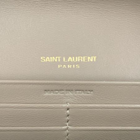 Yves Saint Laurent イブサンローラン カサンドラ マトラッセ ラージ フラップウォレット 長財布 372264 ベージュ
