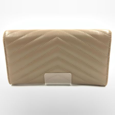Yves Saint Laurent イブサンローラン カサンドラ マトラッセ ラージ フラップウォレット 長財布 372264 ベージュ