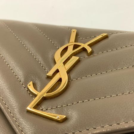 Yves Saint Laurent イブサンローラン カサンドラ マトラッセ ラージ フラップウォレット 長財布 372264 ベージュ